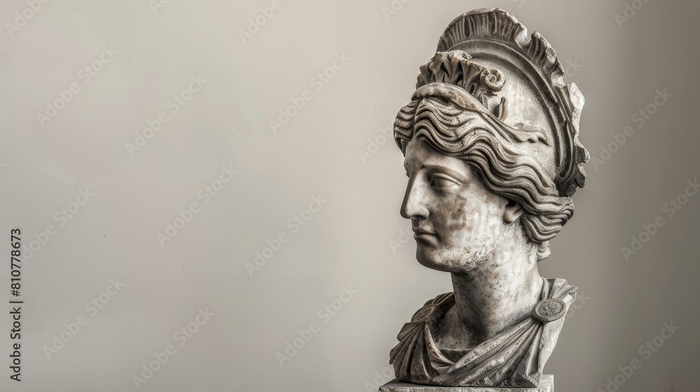 ancient greek warrior bust sculpture