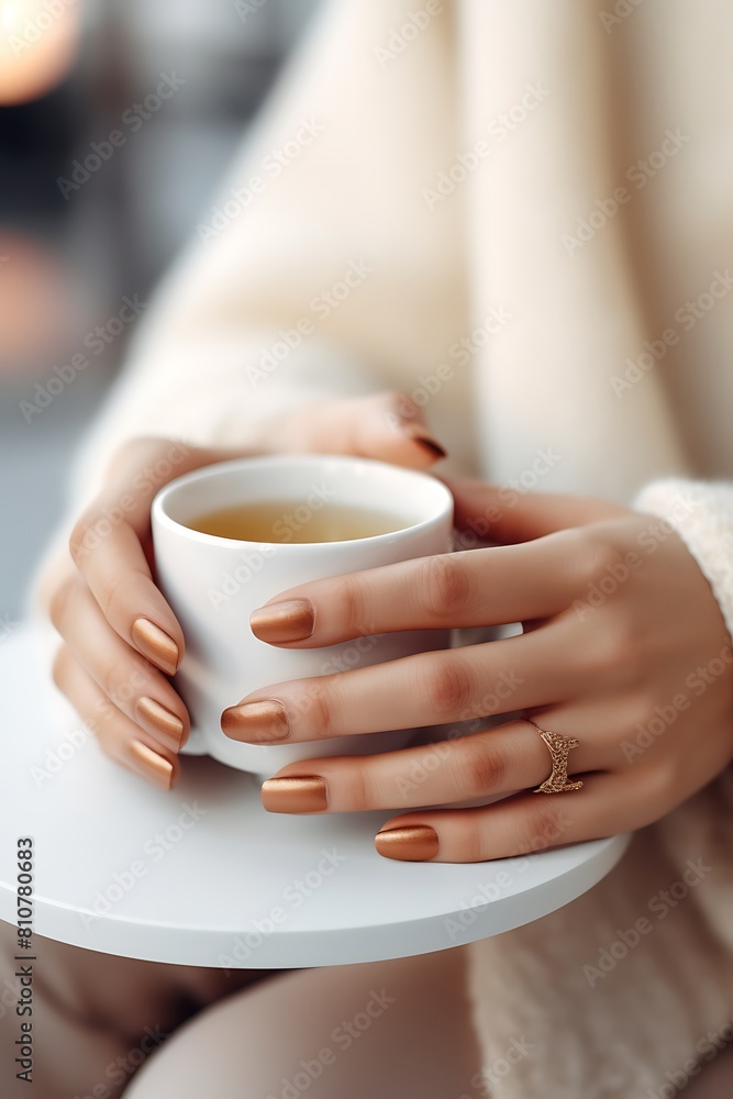 Close-Up of Female Hands Holding a Warm Cup of Tea
Close-Up of Female Hands Holding a Warm Cup of Tea