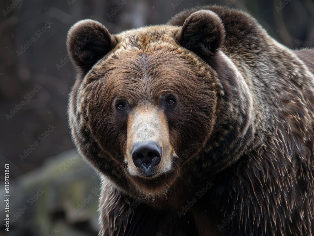 Close-up portrait of a majestic brown bear