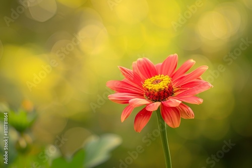 Vibrant red flower with yellow center
