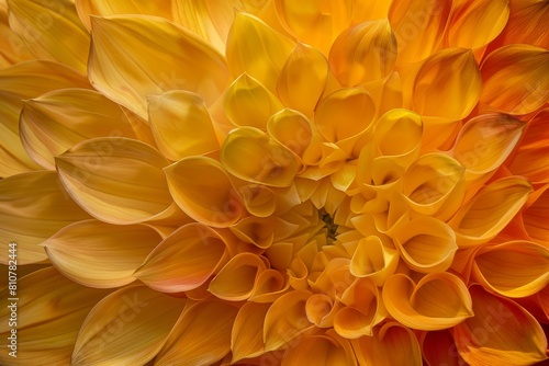 Vibrant yellow dahlia flower close-up