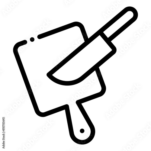 chopping board and knife icon