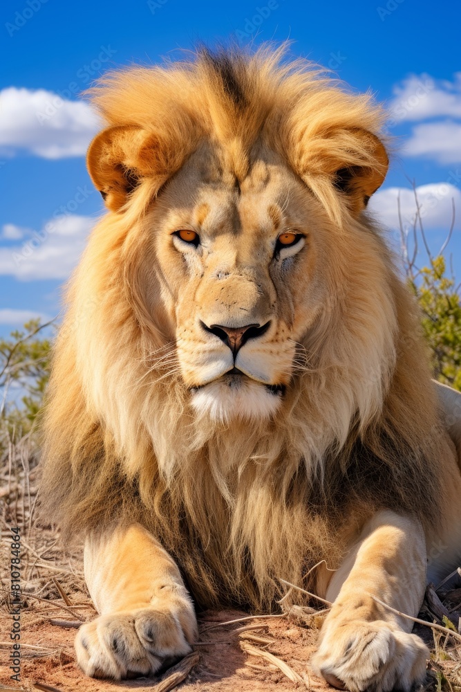 Fototapeta premium Majestic lion in the wild