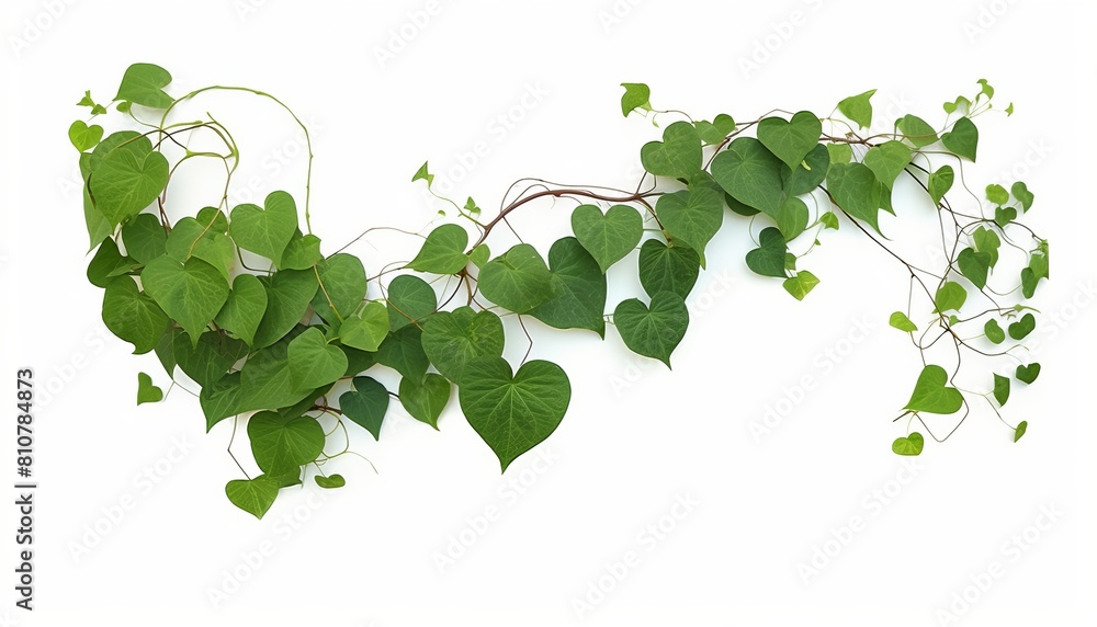AI generated illustration of freen vine with leaves, space for text