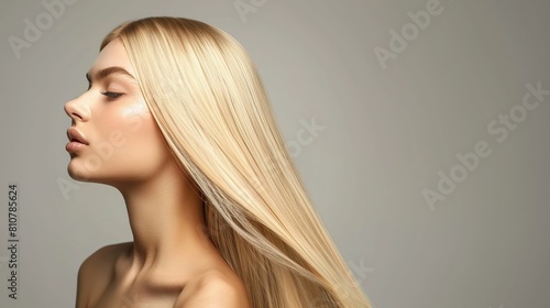 beautiful woman with long straight blonde hair, beautiful girl portrait.