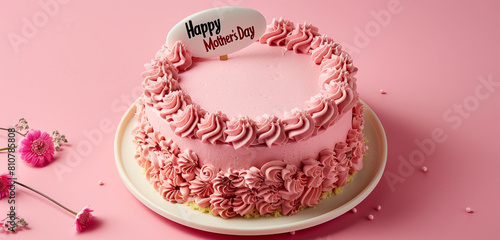 pink macaroon on a plate on mother day
