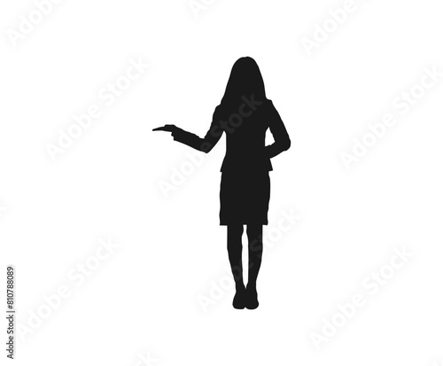 Business Women silhouette. business woman silhouette vector illustration isolated. vector business woman black silhouette walk step forward full length. black color isolated on white background.