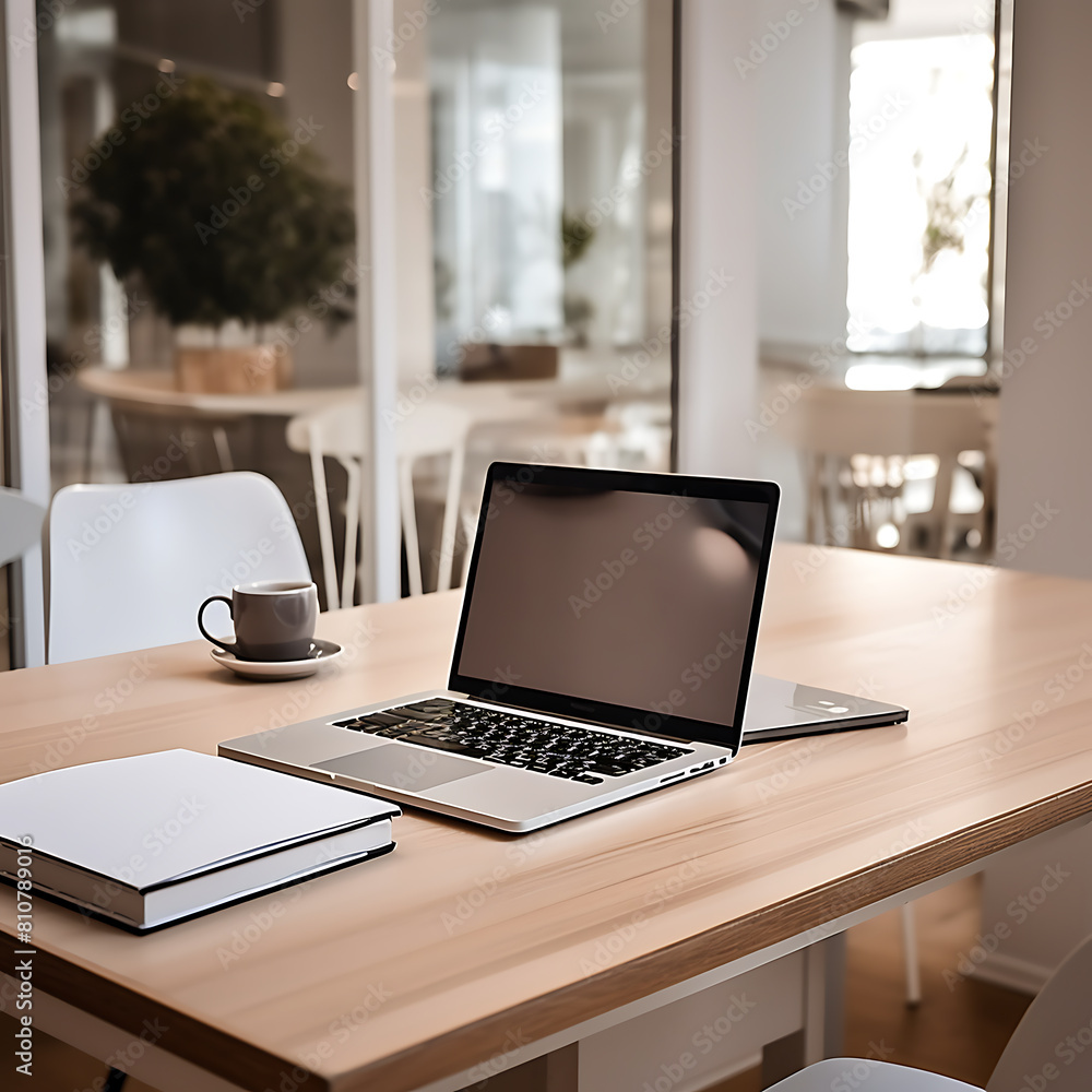 Laptop with cityscape on the screen. 3d rendering. Laptop with cityscape on the screen. 3d rendering.