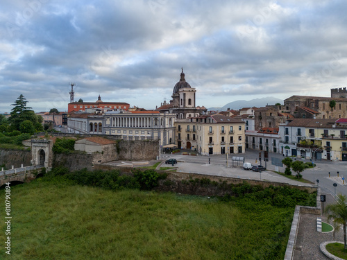Slika na platnu Aerial view of the medieval city of Capua in Caserta