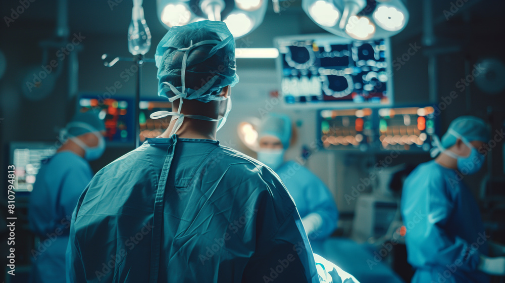 Focused Surgeons Performing Surgery in Operation Theatre - Determined Medical Team in Scrubs Focused Surgeons Performing Surgery in Operation Theatre - Determined Medical Team in Scrubs