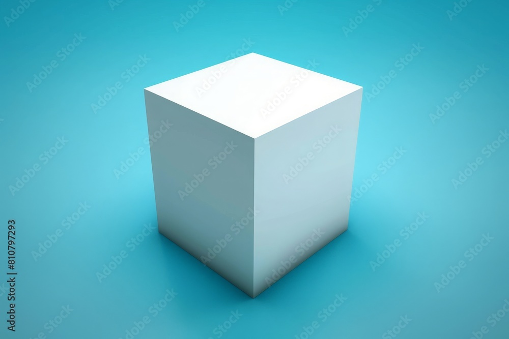 A sleek white cube rests gracefully on a vibrant blue surface, creating a striking contrast of colors and shapes. A sleek white cube rests gracefully on a vibrant blue surface, creating a striking contrast of colors and shapes.