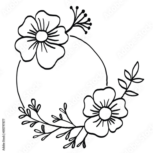 Wreath of floral and flower illustration.
