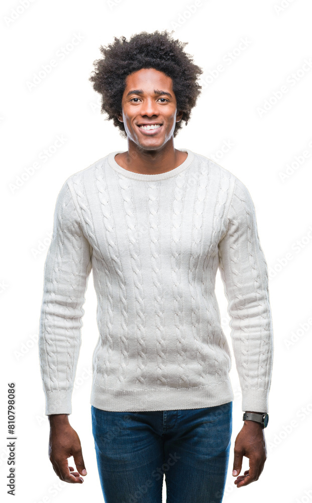 Afro american man over isolated background with a happy and cool smile on face. Lucky person. Afro american man over isolated background with a happy and cool smile on face. Lucky person.