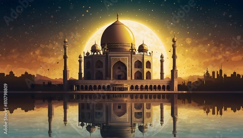 Eid Al Adha Background Design Vector Illustration photo