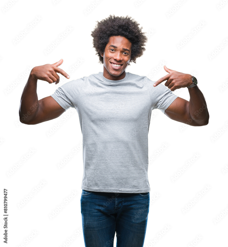 Afro american man over isolated background looking confident with smile on face, pointing oneself with fingers proud and happy. Afro american man over isolated background looking confident with smile on face, pointing oneself with fingers proud and happy.