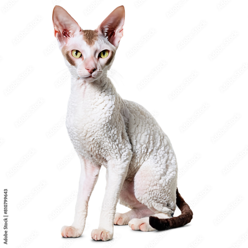 Cornish Rex Cat isolated on a transparent background Cornish Rex Cat isolated on a transparent background