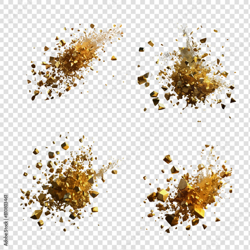 Set gold stones on a transparent background. Designs with our exquisite set of gold stones on a transparent background.