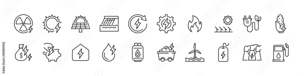 set of sources energy icons, renewable energy, power, set of sources energy icons, renewable energy, power,