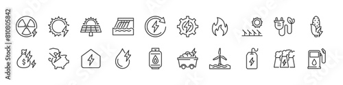 set of sources energy icons, renewable energy, power,