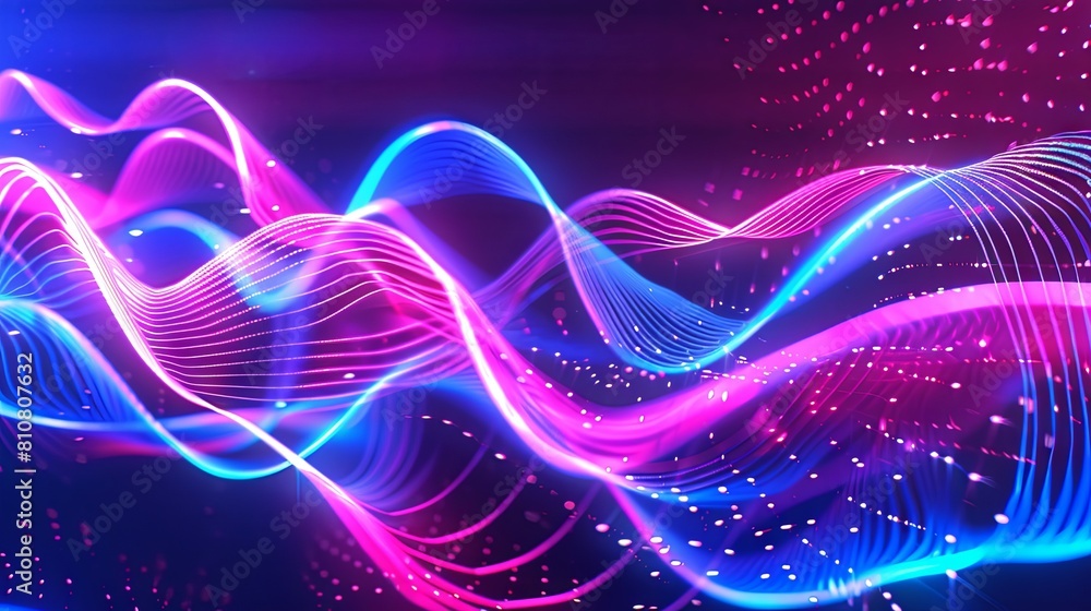 Abstract futuristic background with pink blue glowing neon moving high speed wave lines Abstract futuristic background with pink blue glowing neon moving high speed wave lines