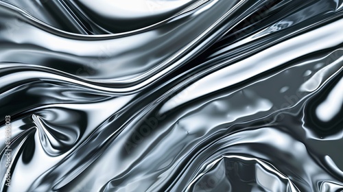 Abstract silver liquid metal background
