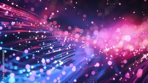 futuristic background. Fiber optic light lines, speed lines, data transmission, high-speed internet © Anak