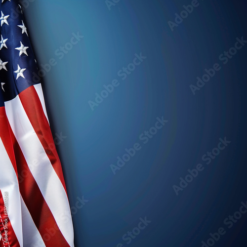 Memorial Day theme American flag against a backdrop of deep blue.