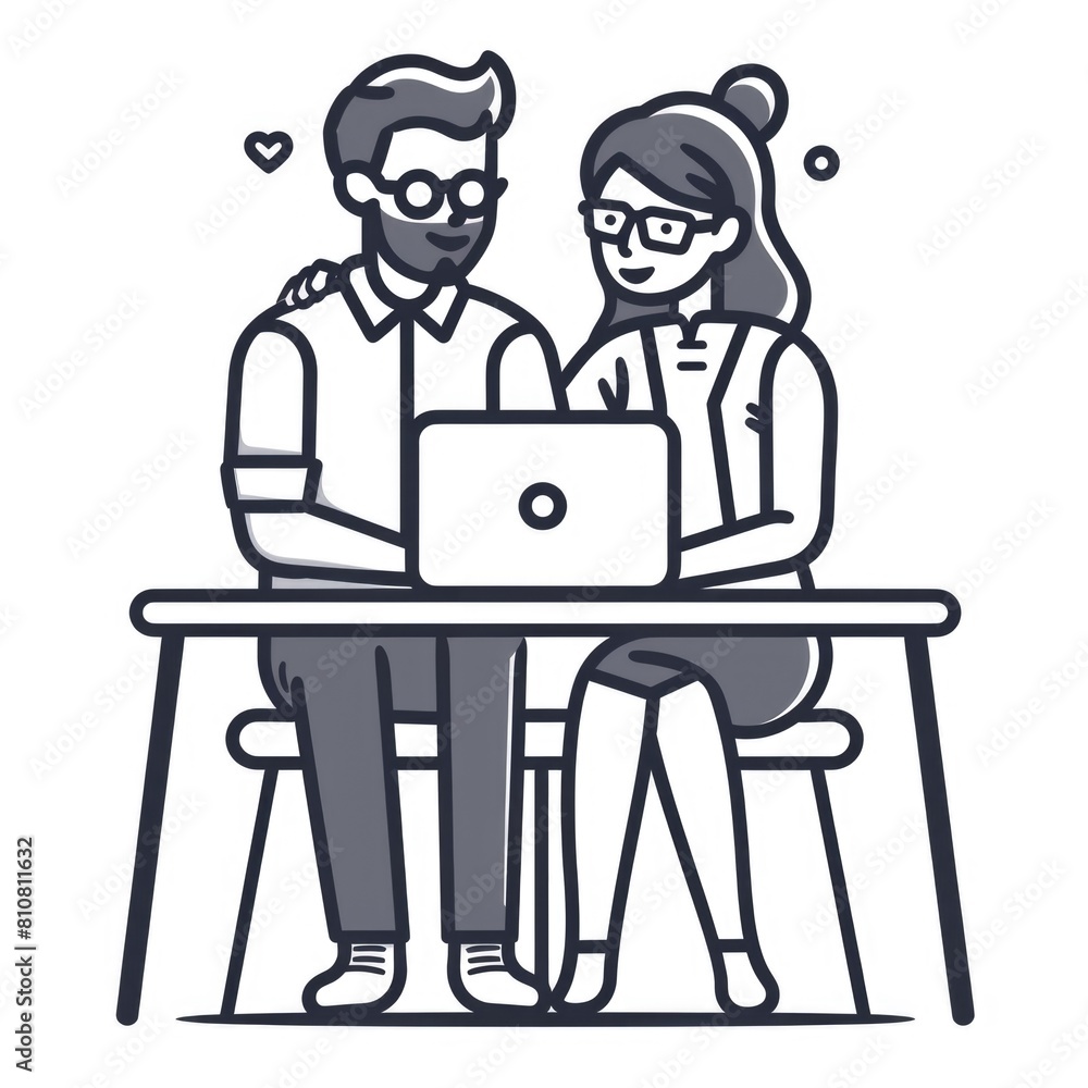 Business Collaboration Between Colleagues Illustrated Business Collaboration Between Colleagues Illustrated