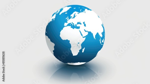 Modern Blue and White Globe Illustration