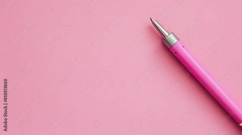 Metal pen on a isolated pastel background Copy space Metal pen on a isolated pastel background Copy space