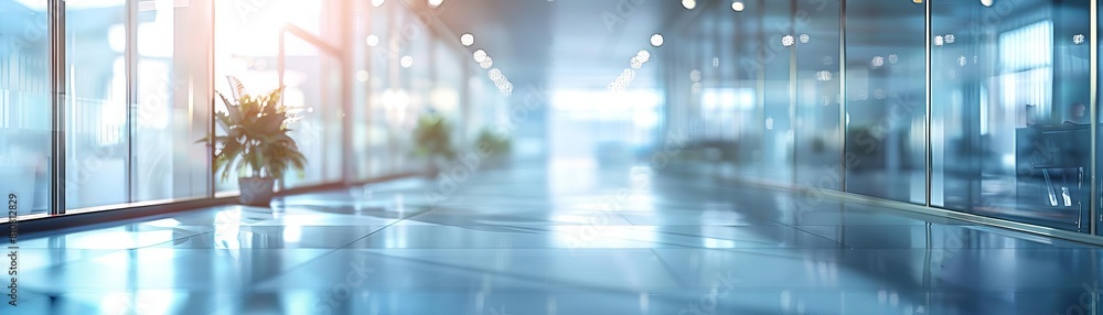 Blurred empty open space office Abstract light bokeh at office interior background for design, anime style Blurred empty open space office Abstract light bokeh at office interior background for design, anime style
