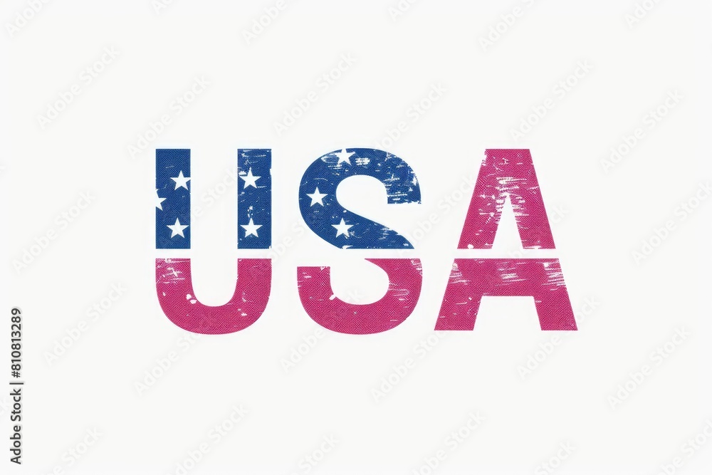 Patriotic USA Letters in American Flag Colors Patriotic USA Letters in American Flag Colors
