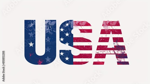 Patriotic USA Letters in American Flag Colors