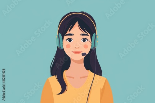 Customer Service Representative - Cartoon Illustration