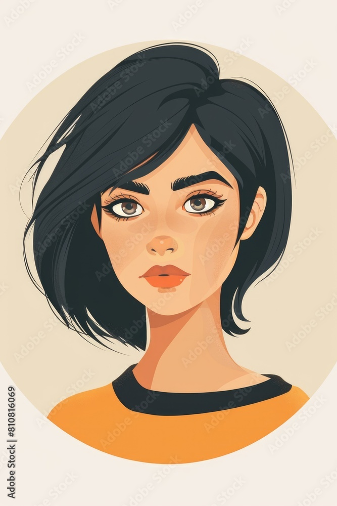 Modern Female Portrait with Stylish Bob Hairstyle Modern Female Portrait with Stylish Bob Hairstyle