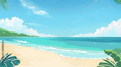 Serene Beach Scene with Clear Blue Waters