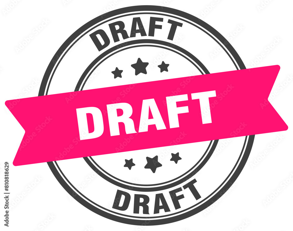 Fototapeta premium draft stamp. draft label on transparent background. round sign