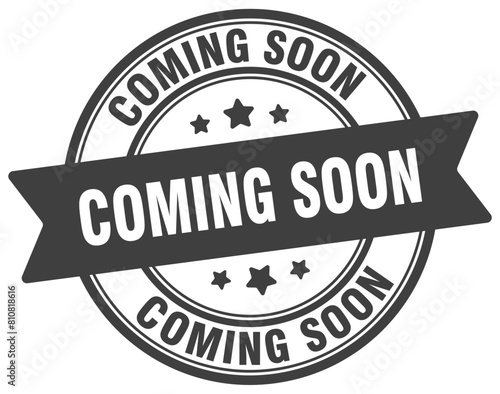 coming soon stamp. coming soon label on transparent background. round sign