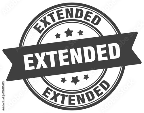 extended stamp. extended label on transparent background. round sign