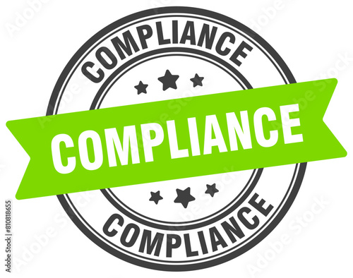 compliance stamp. compliance label on transparent background. round sign