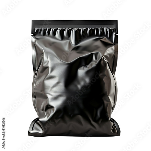 Black blank aluminium foil food packing bag clip art photo