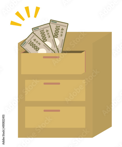 タンス預金のイメージイラスト