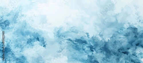Azure watercolor splash in a natural landscape, freezing wind wave art photo
