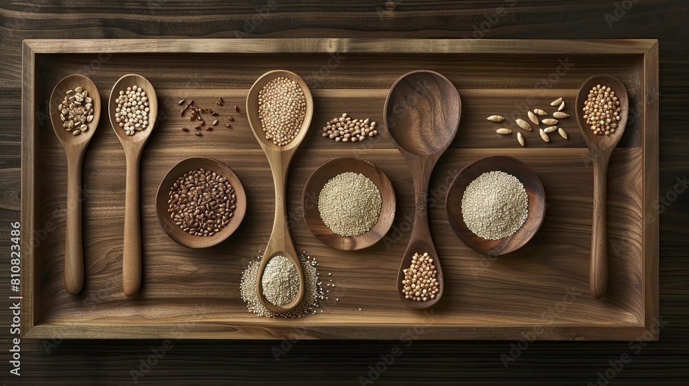whole grains like quinoa, oats, barley, and bulgur, accentuating their health benefits, against an isolated background. whole grains like quinoa, oats, barley, and bulgur, accentuating their health benefits, against an isolated background.
