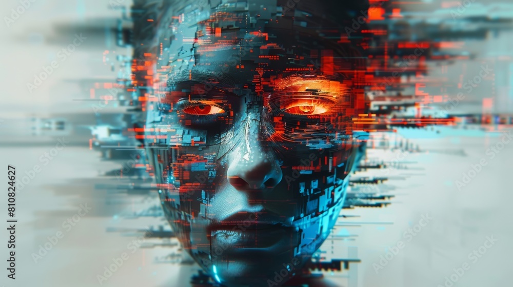 A digital glitch effect distorting a recognizable object. A digital glitch effect distorting a recognizable object.