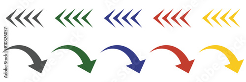 Arrow set icon. Colorful arrow symbols. Arrow Vector illustration isolated on white background. EPS 10