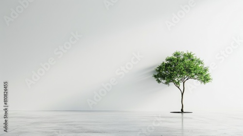 On World Environment Day showcase a solitary tree against a minimalist backdrop serving as a graphic focal point for decorative and design elements