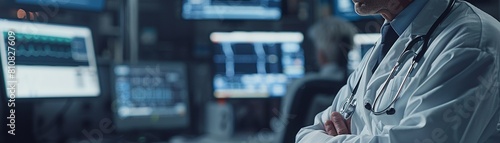 Closeup of a doctor using AI software to identify patients who would benefit most from specific treatments 8K , high-resolution, ultra HD,up32K HD