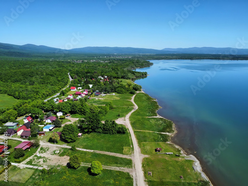 Drone view of Zemplínska Šírava Slovakia