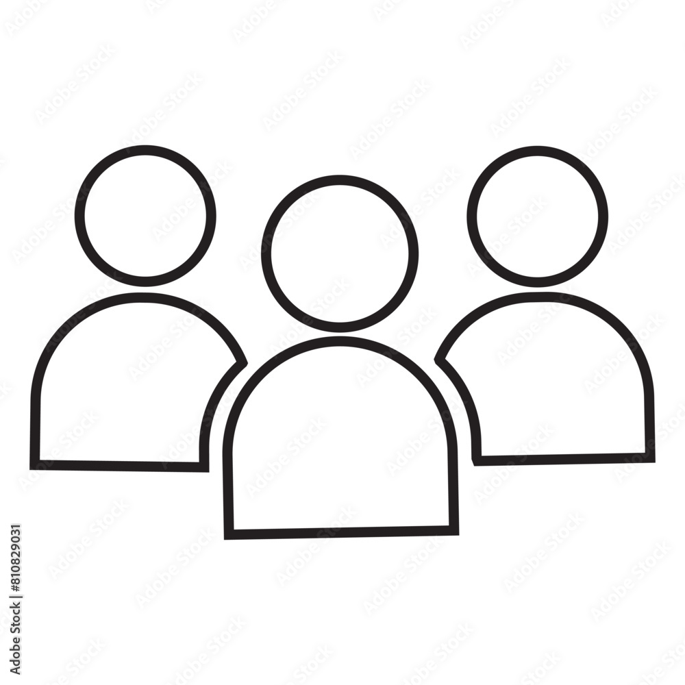 People icon set with stroke line. User icons, silhouette isolated on white background. Crowd people silhouette. Group of people symbol for your web site, logo Vector design. Vector illustration. People icon set with stroke line. User icons, silhouette isolated on white background. Crowd people silhouette. Group of people symbol for your web site, logo Vector design. Vector illustration.